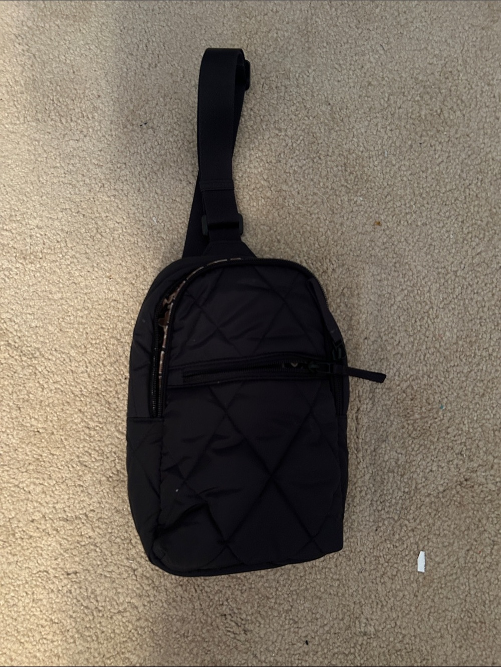 Vera Bradley Black Quilted Sling Belt Bag